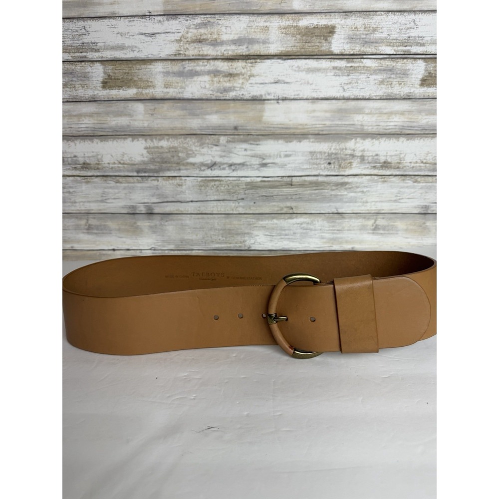 Wide Camel Belt M Talbots Genuine Leather